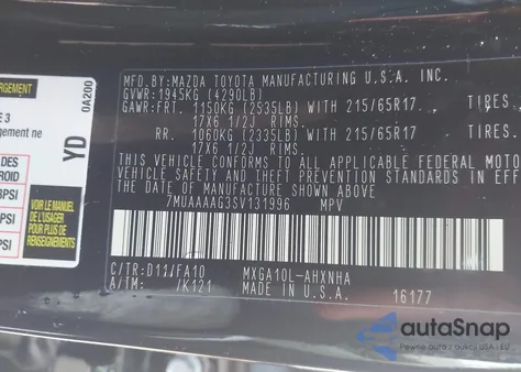2025 Toyota Corolla Cross L from USA, damaged, VIN 7MUAAAAG3SV131996